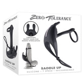 Zero Tolerance Saddle Up USB Rechargeable Vibrating Cock and Ball Rings Black COCK RINGS